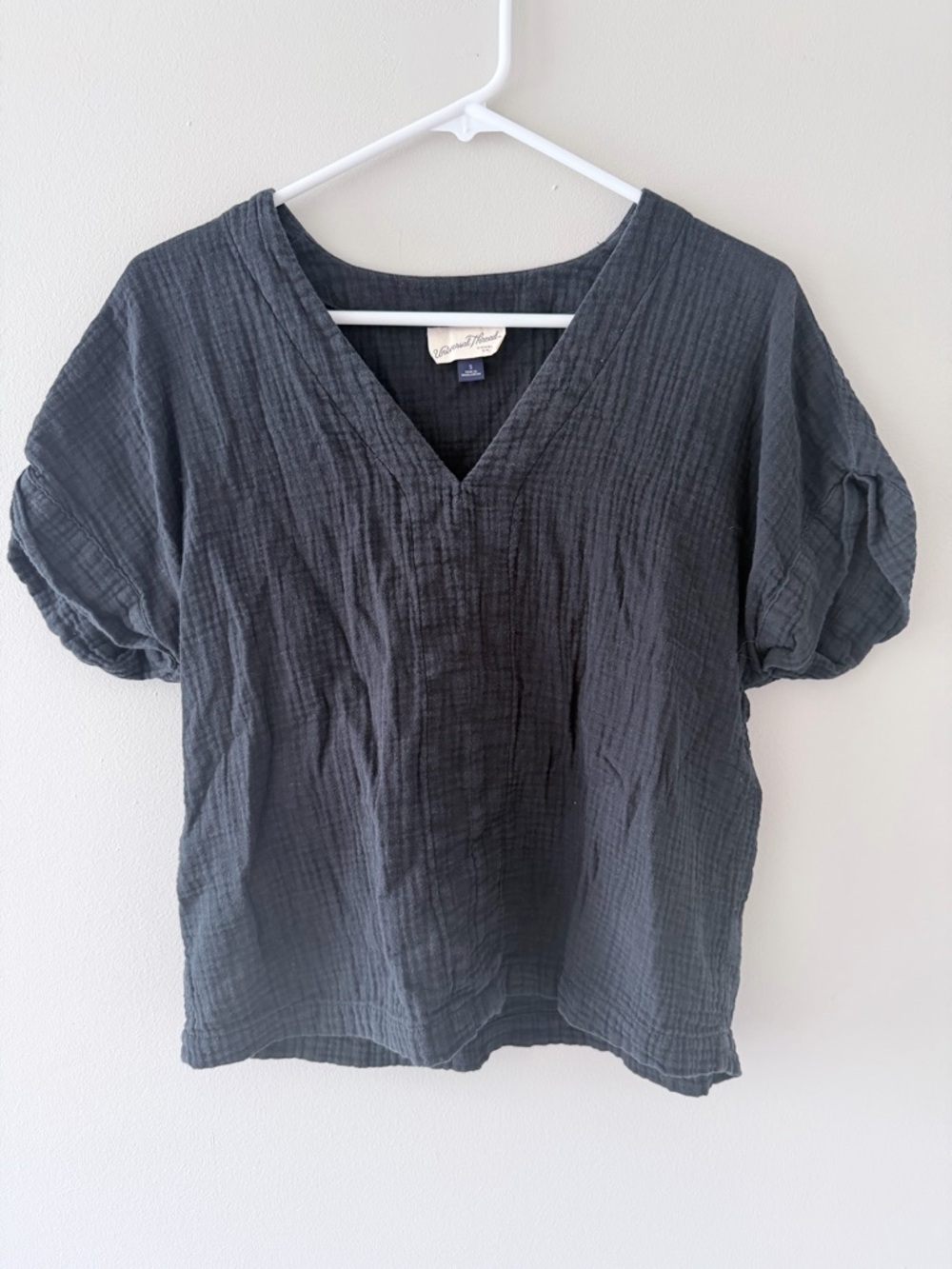 Universal Thread Charcoal Textured V-Neck Cotton Tunic